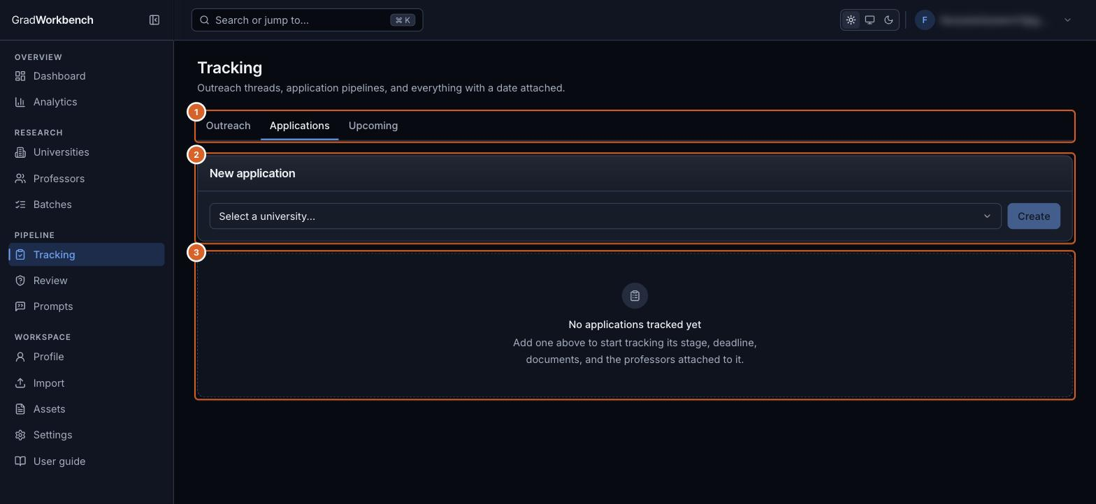The Applications tab